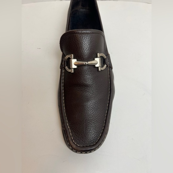 Salvatore Ferragamo Men’s Brown Leather Slip-on Driving Loafers Size 10 main image 7